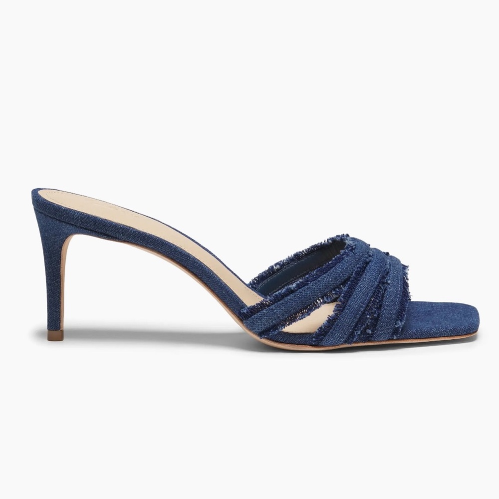22élevé
Three Band Frayed Mule 70MM Denim Sandals Size 7.5